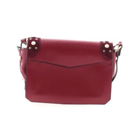 Sandro Red Pearly Leather Cross-Body Bag - Picture 2 of 2